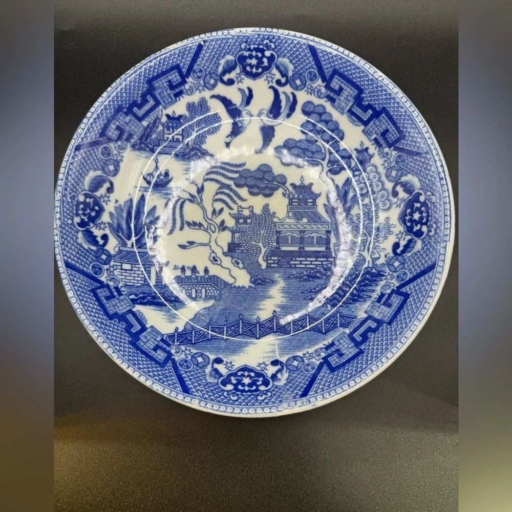 VTG Made in Japan Blue Willow 7.5” Stamped Bowl